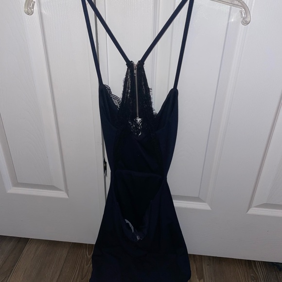 Blue and black lace mini dress - Picture 2 of 3